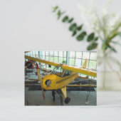 Gelbes Flugzeug. Uni Park Aviation Museum Postkarte (Stehend Vorderseite)