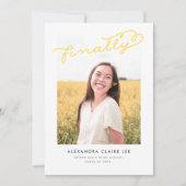 Gelbes Foto Abschluss Ankündigung (Vorderseite)