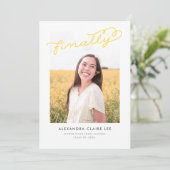 Gelbes Foto Abschluss Ankündigung (Stehend Vorderseite)