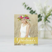 Gelbes Foto Abschluss Postkarte (Stehend Vorderseite)