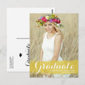 Gelbes Foto Abschluss Postkarte (Vorne/Hinten)
