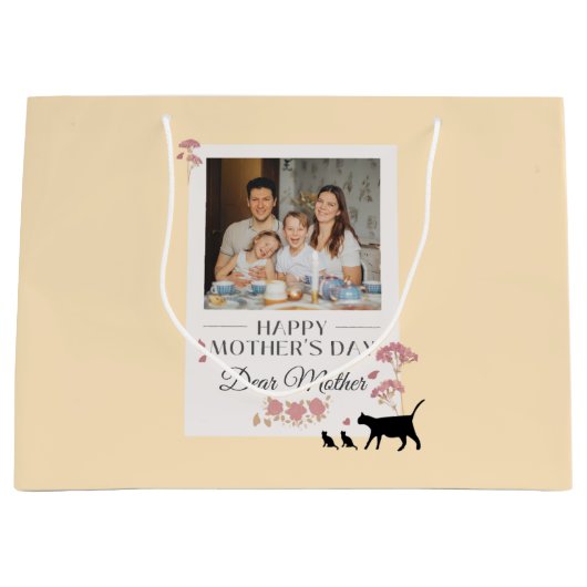 Gelbes Foto Muttertag Große Geschenktasche Geschenktüte (Vorderseite)
