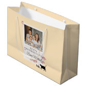 Gelbes Foto Muttertag Große Geschenktasche Geschenktüte (Vorderseite Schrägansicht)
