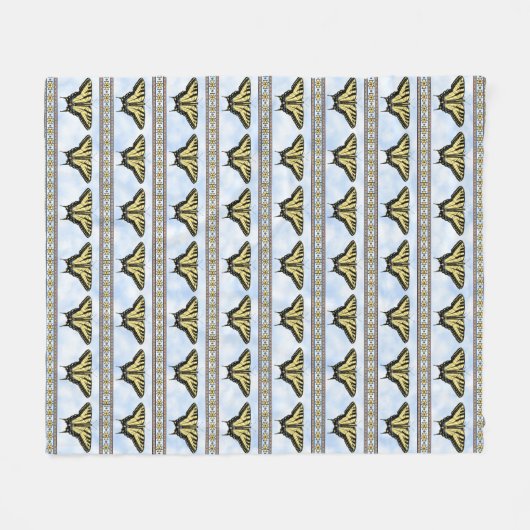 Gelbes Frack Butterfly Blue Sky Medium Fleecedecke (Vorderseite (Horizontal))