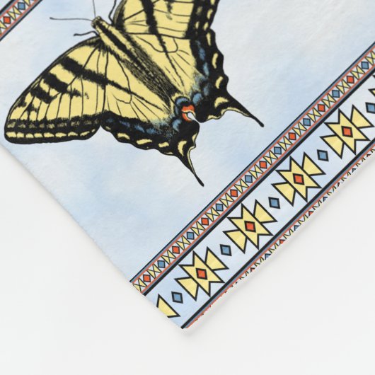 Gelbes Frack Butterfly Blue Sky Medium Fleecedecke (Ecke)