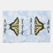 Gelbes Frack Butterfly Blue Sky Personalisiert Geschirrtuch (Horizontal)