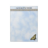 Gelbes Frack Butterfly Blue Sky Personalisiert Notizblock (Rotiert)