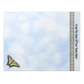 Gelbes Frack Butterfly Blue Sky Personalisiert Notizblock (Vorderseite)