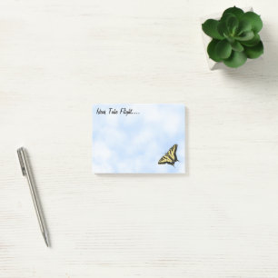 Gelbes Frack Butterfly Blue Sky Personalisiert Post-it Klebezettel