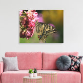 Gelbes Frack Butterfly-Leinwand Leinwanddruck (Insitu (Wohnzimmer))