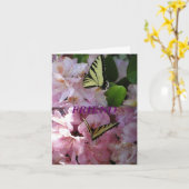 Gelbes Frack Butterfly & Rhododendron Karte (Gelbe Blume)