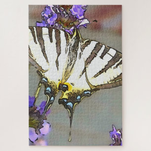 Gelbes Frack für Lilac-Blume Schwarz O Puzzle