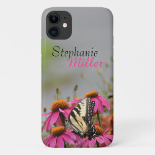 Gelbes Frack Schmetterling auf rosa Blume Case-Mate iPhone Hülle