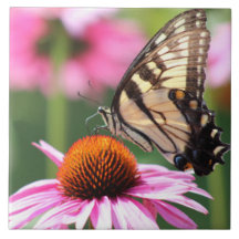 Gelbes Frack Schmetterling Keramik Tile