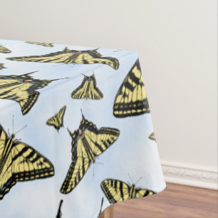 Gelbes Frack Schmetterlinge Blue Sky Große Tischdecke