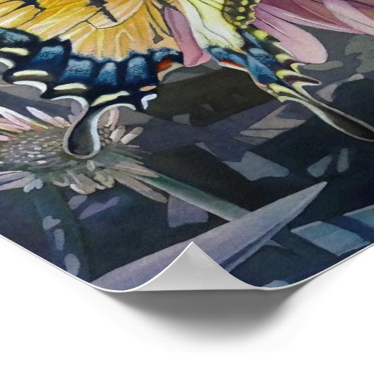 Gelbes Frack Schmetterlingsflöte Art 8x10 Poster (Ecke)