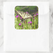 Gelbes Frack Schmetterlingskleber Quadratischer Aufkleber (Tasche)