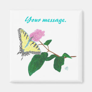 Gelbes Frack Schmetterlingsmagnete Blume Magnet