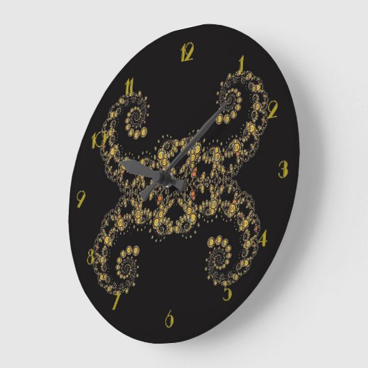 Gelbes Fraktal - Wanduhr (Winkel)