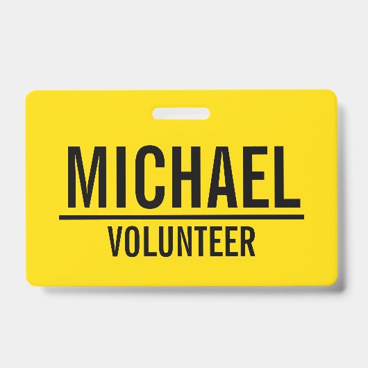Gelbes freiwilliges Abzeichen mit individuellem Ausweis (Vorderseite)