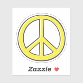 Gelbes Friedenssymbol Aufkleber