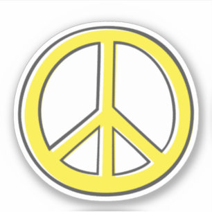 Gelbes Friedenszeichen Aufkleber