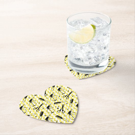 Gelbes Friseur-Werkzeug-Muster Untersetzer (Vor Ort)