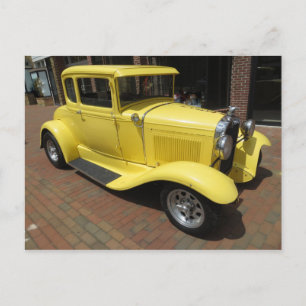 Gelbes Frisierte Auto Postkarte