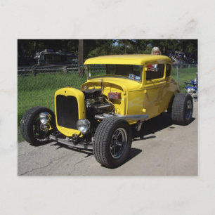 Gelbes Frisierte Auto Postkarte