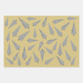 Gelbes frommes Weihnachts-Hahnentrittmuster Baummu Geschenkpapier Set (Vorderseite 2)