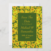 Gelbes Frühlingsdüster - Hochzeit rettet das Datum Einladung (Vorderseite)
