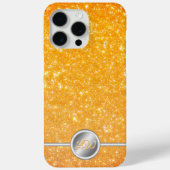 Gelbes funkelndes Glitzer-Monogramm-Gehäuse Case-Mate iPhone Hülle (Rückseite)
