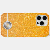 Gelbes funkelndes Glitzer-Monogramm-Gehäuse Case-Mate iPhone Hülle (Rückseite (Horizontal))