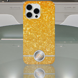 Gelbes funkelndes Glitzer-Monogramm-Gehäuse Case-Mate iPhone Hülle
