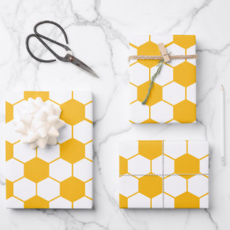Gelbes Fußball Wrapping Paper Geschenkpapier Set
