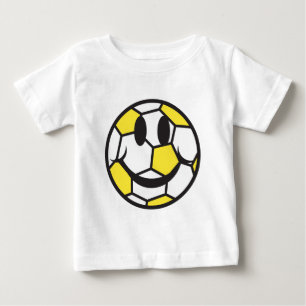 gelbes Fußballgesicht Baby T-shirt