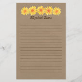 Gelbes Gänseblümchen-/Packpapier-Briefpapier Briefpapier (Vorderseite)