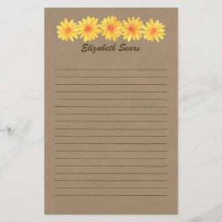 Gelbes Gänseblümchen-/Packpapier-Briefpapier Briefpapier