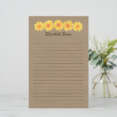 Gelbes Gänseblümchen-/Packpapier-Briefpapier Briefpapier (Stehend Vorderseite)