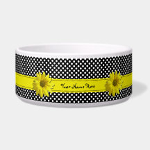 Gelbes Gänseblümchen-Schwarzweiss-Tupfen