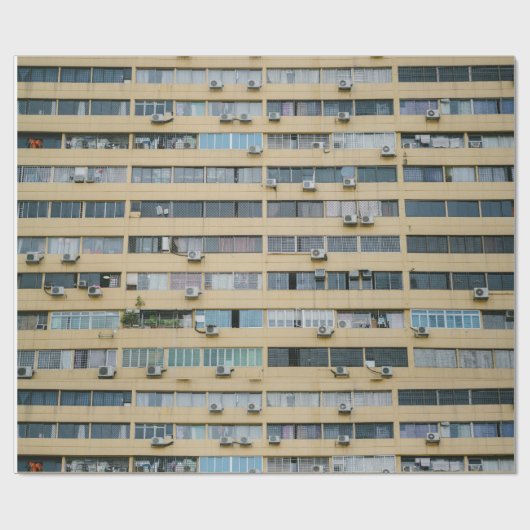 Gelbes Gebäude Geschenkpapier (Flach)