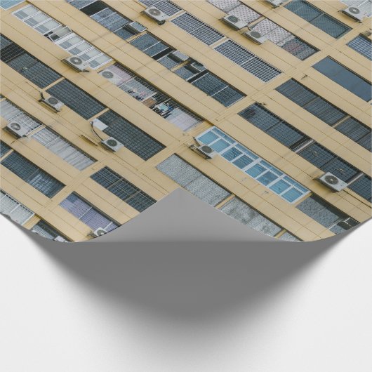 Gelbes Gebäude Geschenkpapier (Ecke)