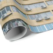 Gelbes Gebäude Geschenkpapier (Rolleneckpunkt)