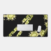 Gelbes gebrochenes Herz schwarz aus Silber Schreibtischunterlage (Tastatur & Maus)