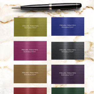 gelbes, gebürstetes Metall aus Edelstahl Visitenkarte