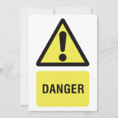 Gelbes Gefahrenzeichen Einladung (Vorderseite)