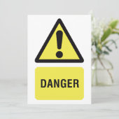 Gelbes Gefahrenzeichen Einladung (Stehend Vorderseite)