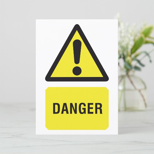 Gelbes Gefahrenzeichen Einladung