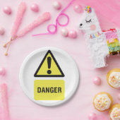 Gelbes Gefahrenzeichen Pappteller (Party)