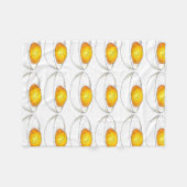 Gelbes gegossenes Ei Picnic Food Feinschmecker Fleecedecke (Vorderseite (Horizontal))